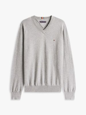 Solid Logo V-Neck Sweater | Tommy Hilfiger