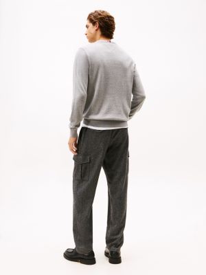 TOMIY Varsity Washed Relaxed Hoody | Grey | Tommy Hilfiger