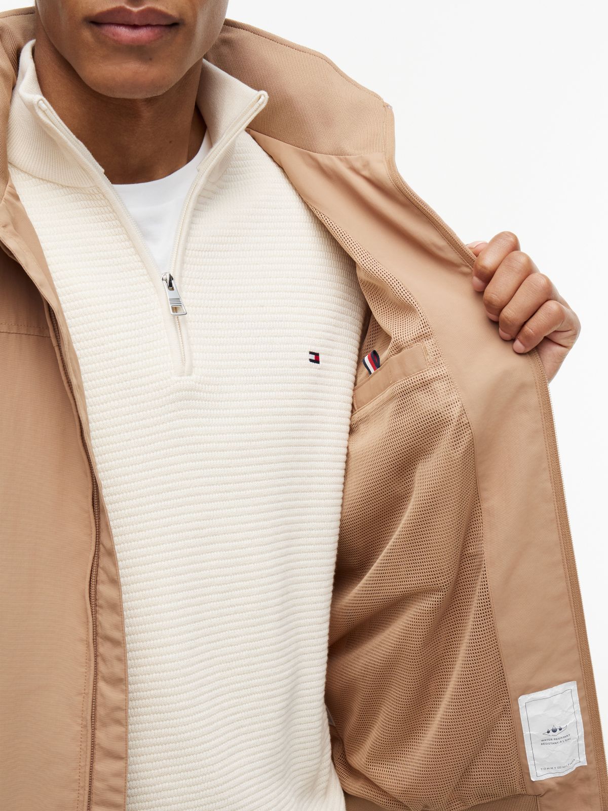 Water-Resistant Hooded Regatta Jacket — Iconic Camel