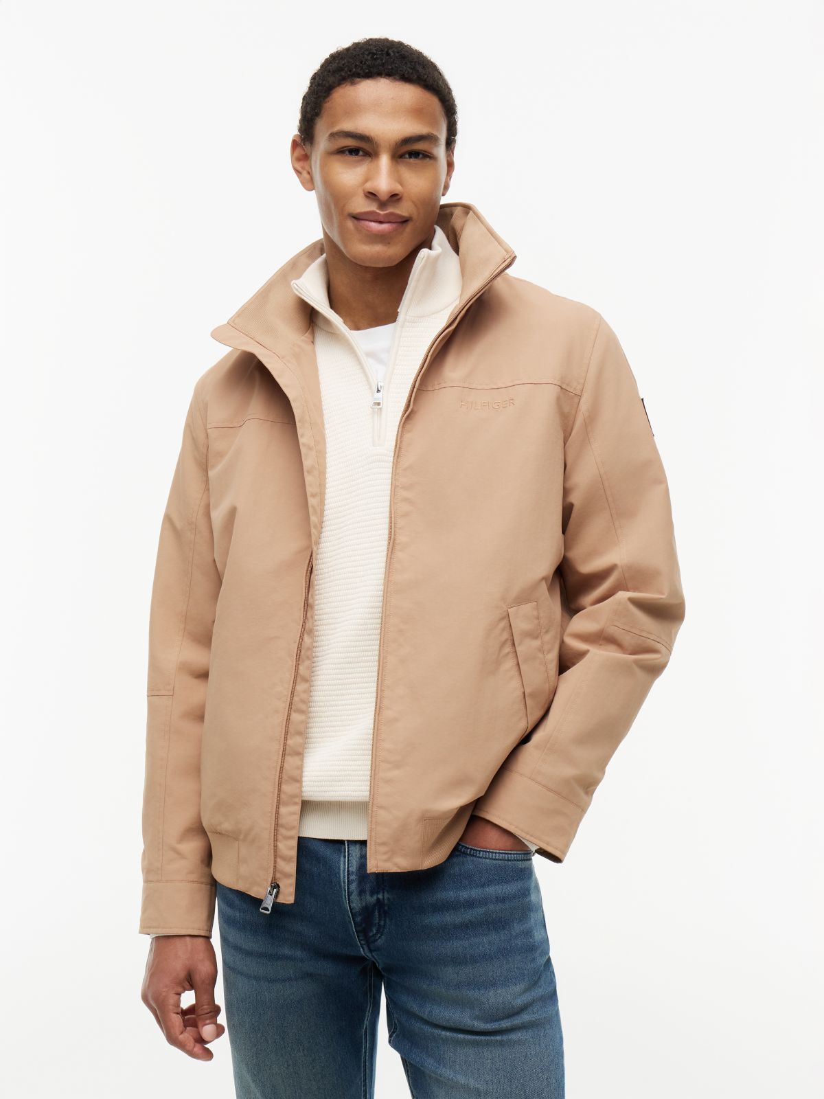 Water-Resistant Hooded Regatta Jacket — Iconic Camel