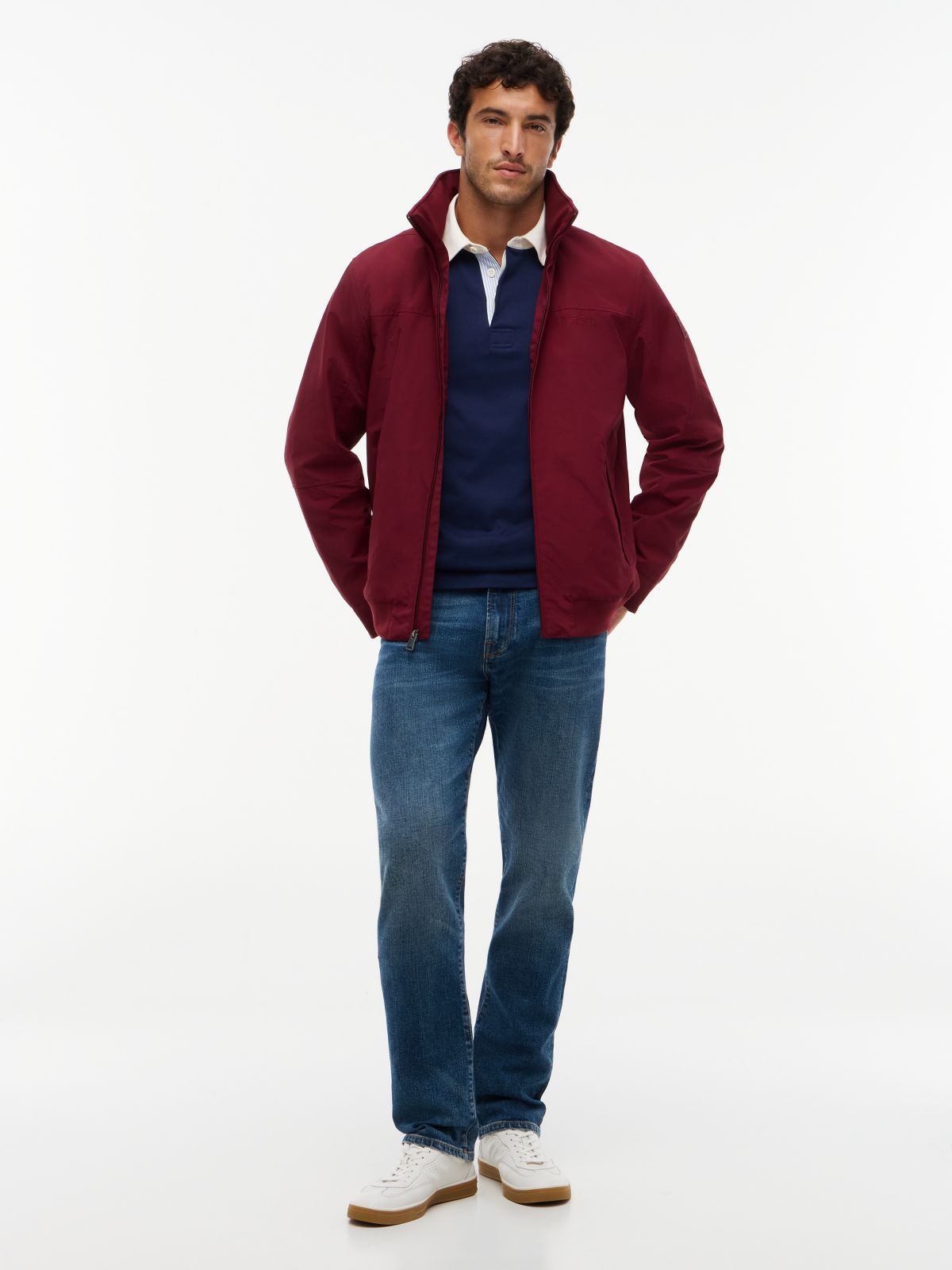 Water-Resistant Hooded Regatta Jacket — Deep Rouge
