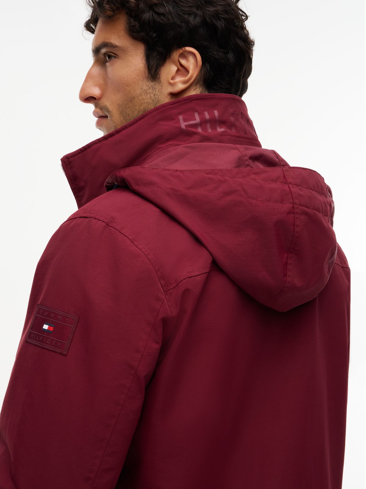Water-Resistant Hooded Regatta Jacket — Deep Rouge
