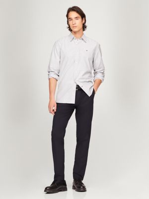 Regular Fit Stripe Stretch Oxford Shirt, Cypress Green/Optic White Stripe