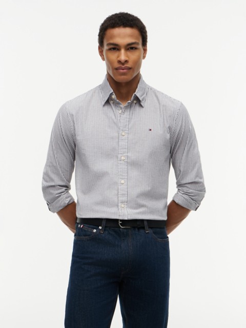 Мужские рубашки Tommy Hilfiger Regular Fit Stripe Stretch Oxford Shirt