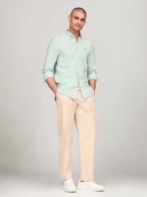 Regular Fit Stripe Stretch Oxford Shirt, Mardi Gras Green/Optic White Stripe