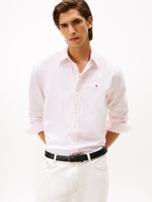 Regular Fit Stripe Stretch Oxford Shirt, Precious Pink/Optic White Stripe