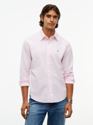 Regular Fit Striped Oxford Shirt, Classic Pink