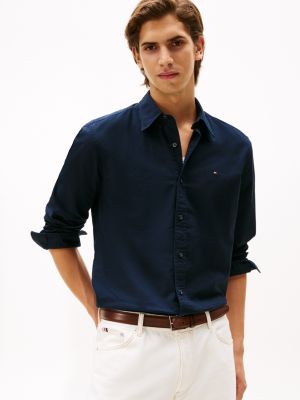 Regular Fit Stretch Oxford Shirt, Navy