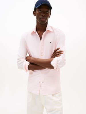 TOMMY HILFIGER, Salmon pink Men's Linen Shirt