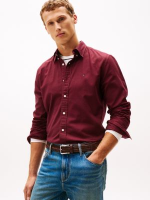 Regular Fit Stretch Oxford Shirt, Rouge