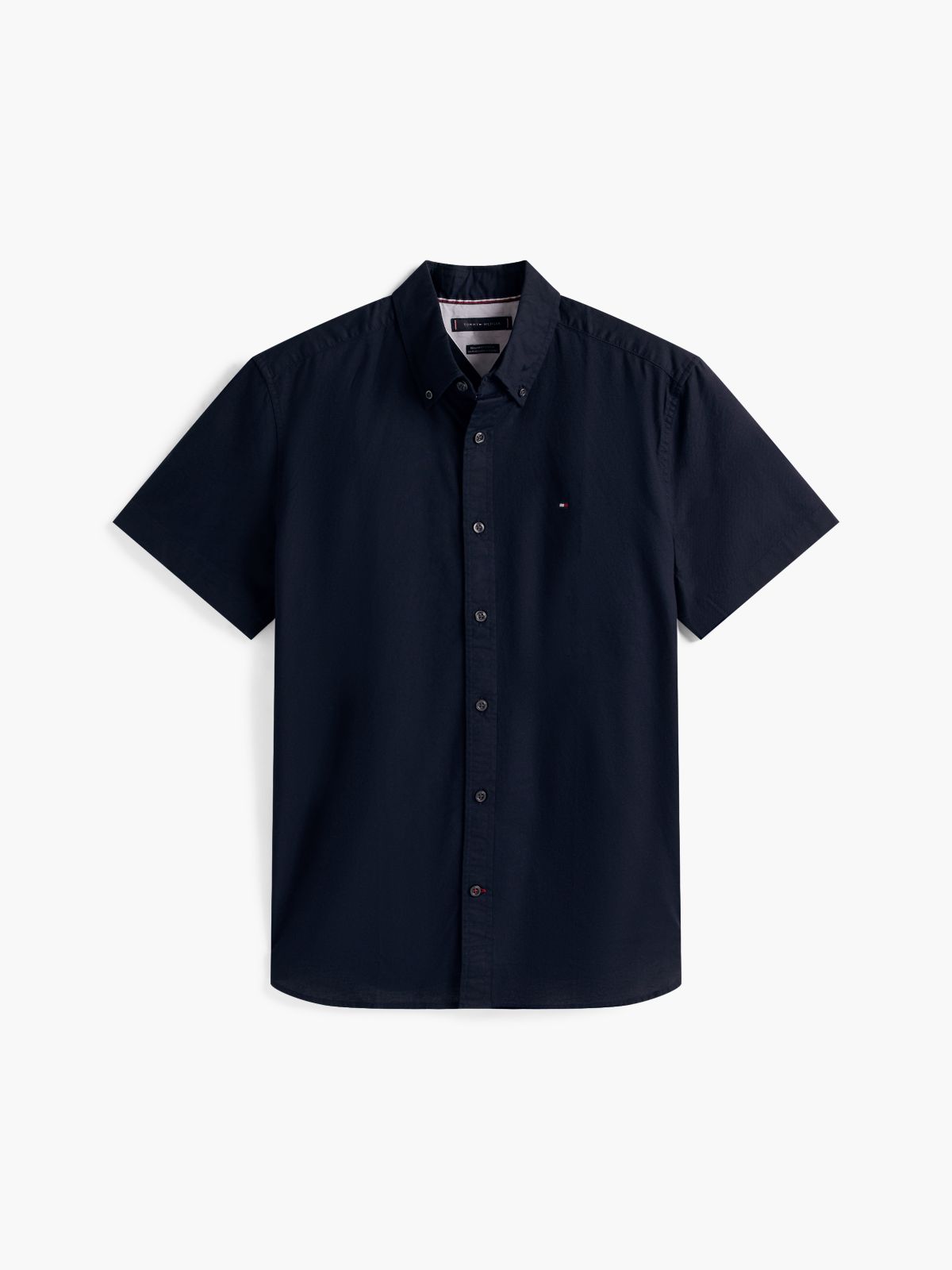 Regular Fit Short-Sleeve Oxford Shirt — Navy Blue