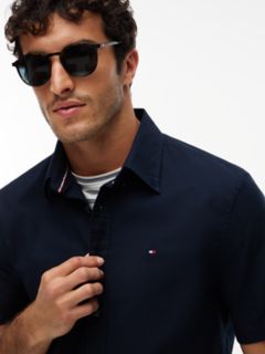Regular Fit Short-Sleeve Oxford Shirt — Navy Blue 3