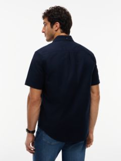 Regular Fit Short-Sleeve Oxford Shirt — Navy Blue 4