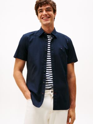 Regular Fit Stretch Oxford Shirt, Navy
