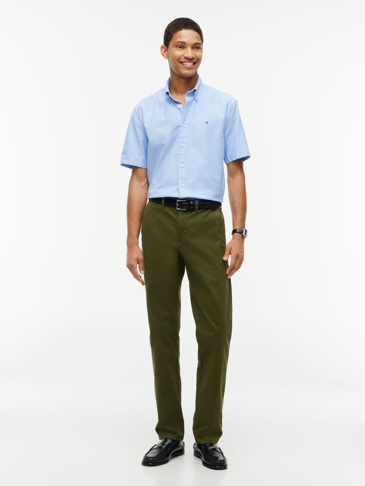 Regular Fit Short-Sleeve Oxford Shirt — Provence