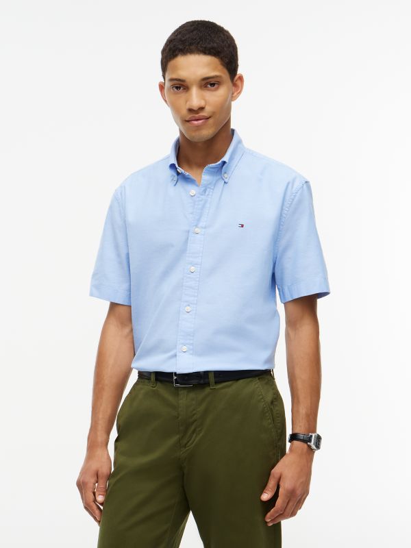 Regular Fit Short-Sleeve Oxford Shirt — Provence