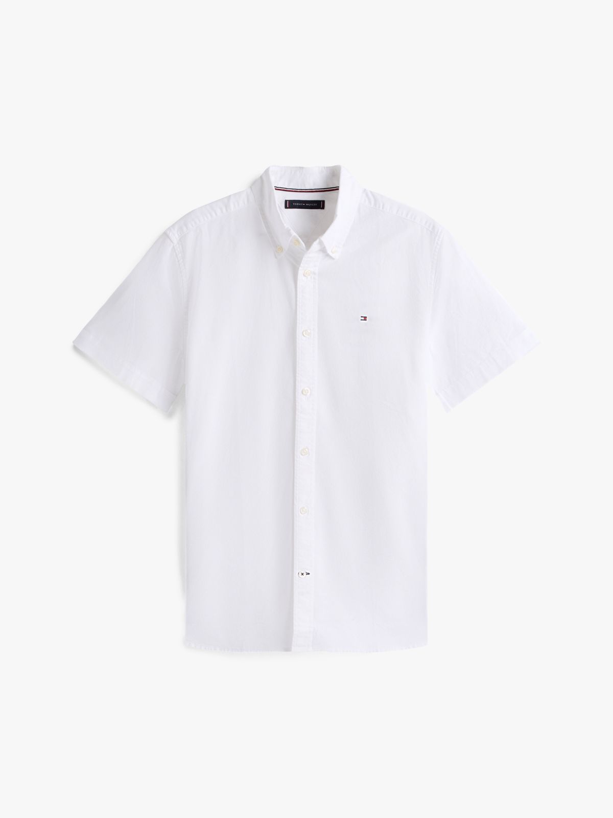 Regular Fit Short-Sleeve Oxford Shirt — Optic White
