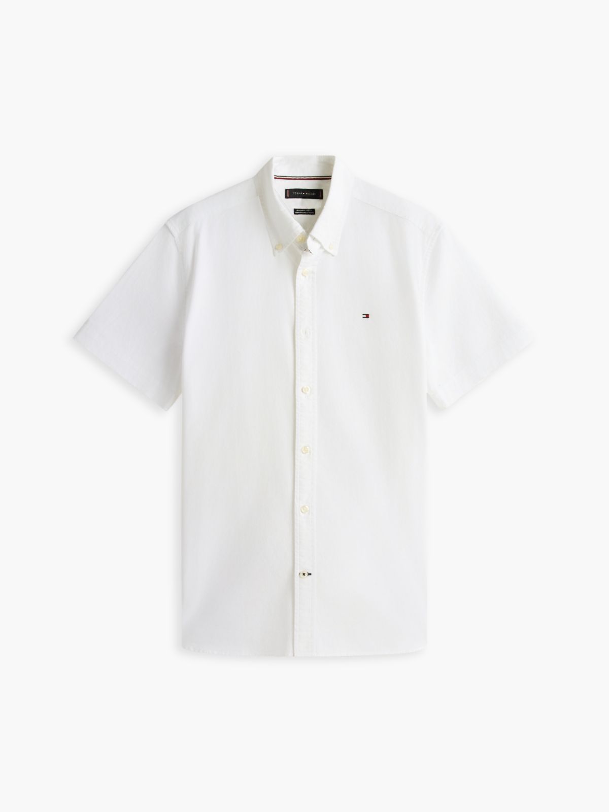 Regular Fit Short-Sleeve Oxford Shirt — Optic White