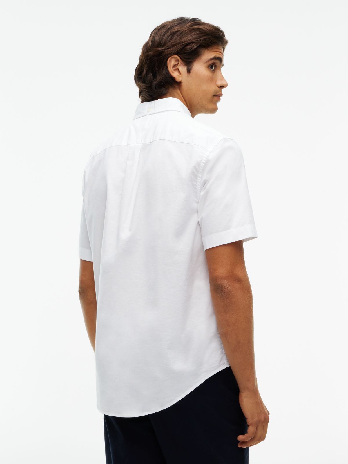Regular Fit Short-Sleeve Oxford Shirt — Optic White