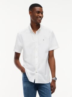 Regular Fit Short-Sleeve Oxford Shirt — Optic White 1