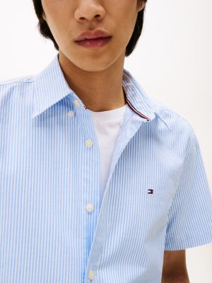 Short-Sleeve Stripe Oxford Shirt | Tommy Hilfiger