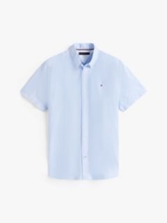 Short-Sleeve Striped Oxford Shirt — Blue/White Stripe 5