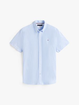 Short-Sleeve Stripe Oxford Shirt | Tommy Hilfiger