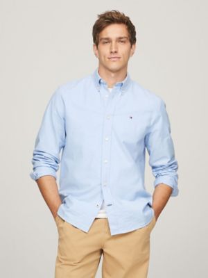Camisa Tommy Hilfiger Masculina Regular Fit Cotton Oxford Azul