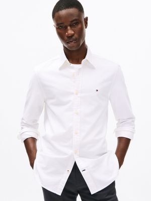 Tommy Hilfiger oxford shirt with stretch in slim fit in white