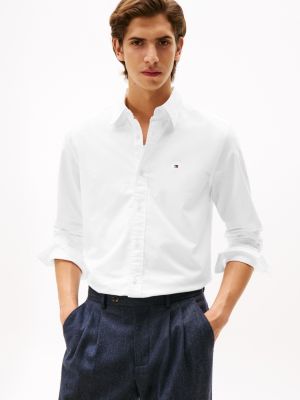 Regular Fit Stretch Oxford Shirt, Optic White