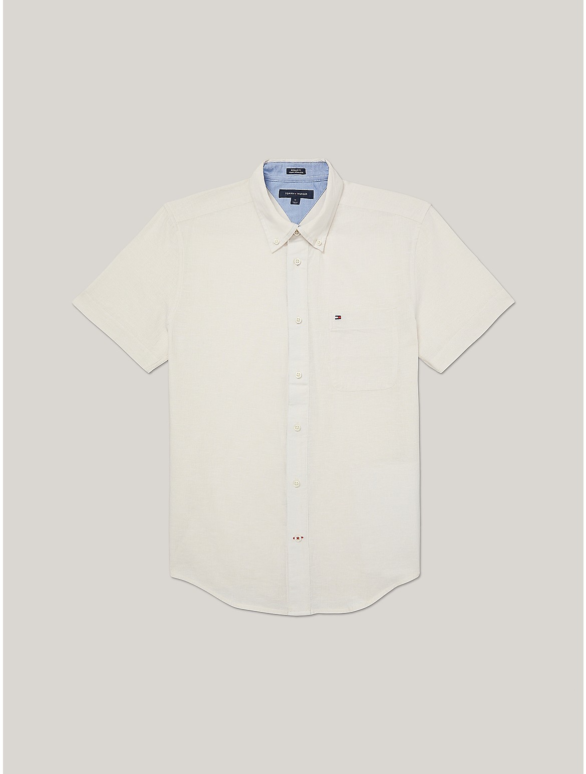 Tommy Hilfiger Men's Regular Fit Linen and Cotton Shirt