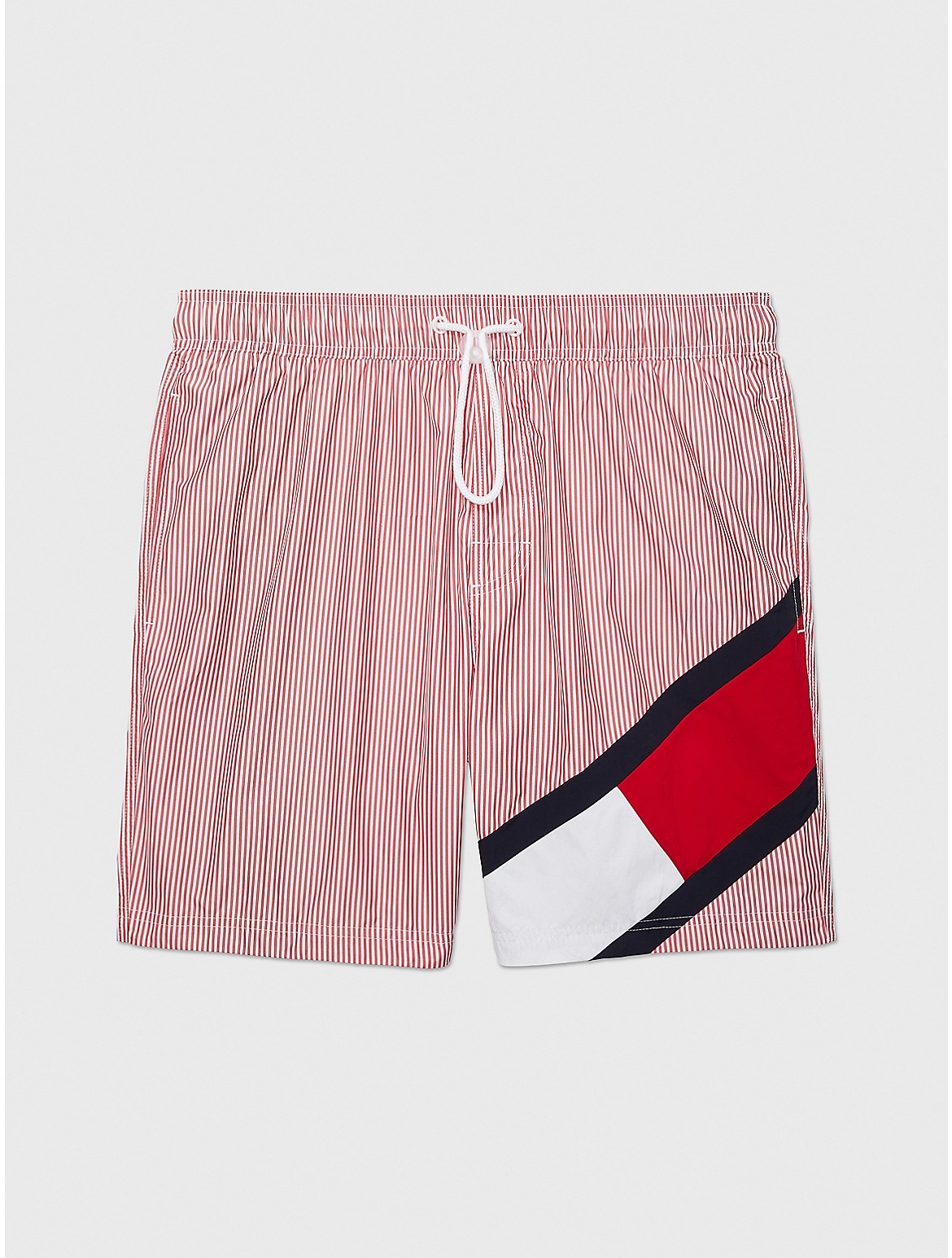 Tommy Hilfiger Flag Logo 7" Swim Trunks In Primary Red
