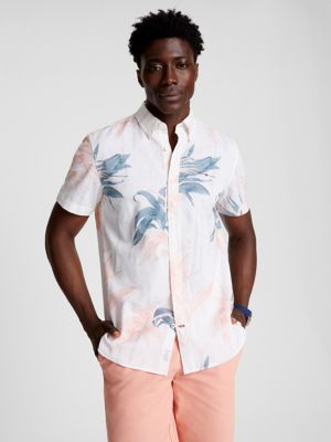 Regular Fit Leaf Print Linen Shirt | Tommy Hilfiger USA