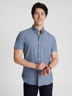 Regular Fit Solid Poplin Shirt | Tommy Hilfiger USA