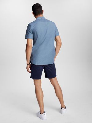 Regular Fit Short-Sleeve Oxford Shirt, Pitch Blue