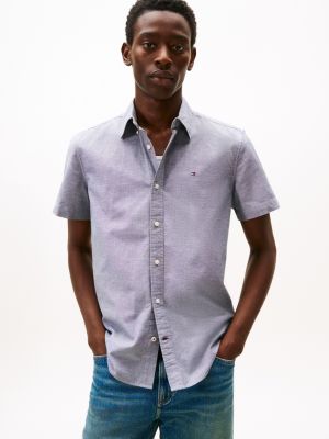 Regular Fit Stretch Oxford Shirt, Faded Chambray Blue