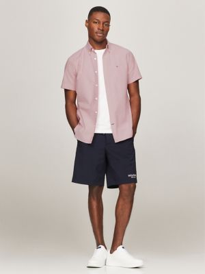 Regular Fit Short-Sleeve Oxford Shirt, Deep Crimson Fruit