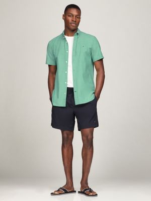 Regular Fit Short-Sleeve Oxford Shirt, Mardi Gras Green/Optic White