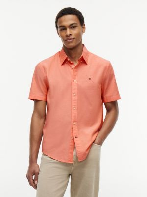 Regular Fit Short-Sleeve Oxford Shirt, Paradise Lily
