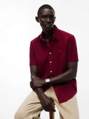 Мужские рубашки Tommy Hilfiger Regular Fit Short-Sleeve Oxford Shirt — фото 3