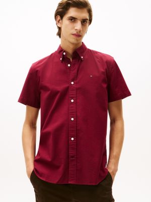 Regular Fit Stretch Oxford Shirt, Rouge