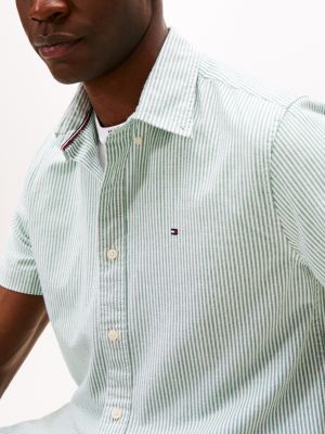 Short-Sleeve Stripe Oxford Shirt | Tommy Hilfiger