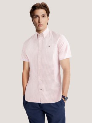 Regular Fit Stripe Short-Sleeve Oxford Shirt