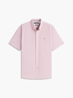 Short-Sleeve Striped Oxford Shirt — Medium Red 5