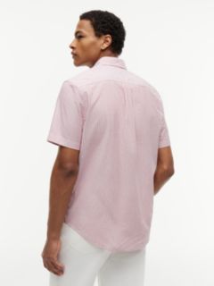 Short-Sleeve Striped Oxford Shirt — Medium Red 4
