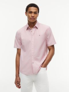 Short-Sleeve Striped Oxford Shirt — Medium Red 1