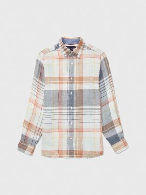 beskydning Bekostning ært Regular Fit Plaid Linen and Cotton Shirt | Tommy Hilfiger