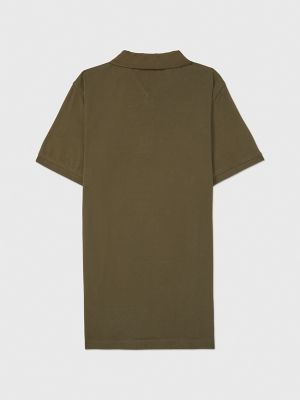 Slim Fit Pop Collar Polo, Army Green
