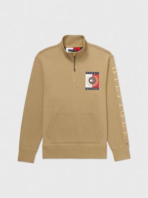 Tommy Hilfiger Men's Adaptive Logo Mockneck Sweatshirt with Extended Pull