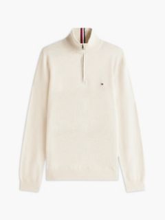 Classic Quarter-Zip Sweater — Beige 7